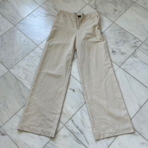 Zara Linen Like Cream wide leg high Waisted Pants